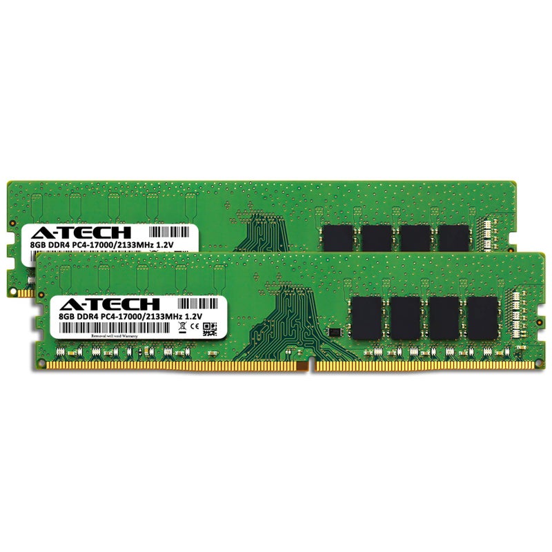 A-Tech 16GB (2x8GB) DDR4 2133 MHz UDIMM PC4-17000 (PC4-2133P) CL15 DIMM Non-ECC Desktop RAM Memory Modules - Image 2